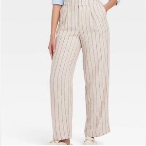 A New Day Linen Striped Trousers Sz
